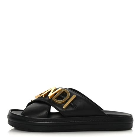 fendi vitello slides|Women's Designer Slides & Mules .